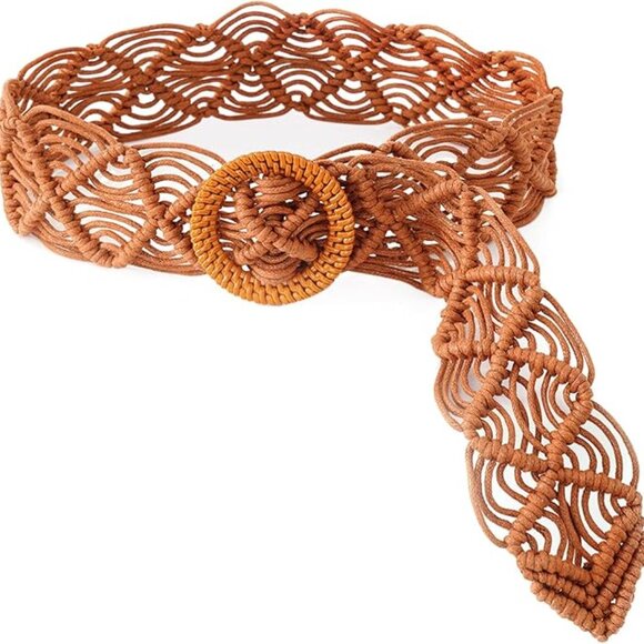 Urban Outfitters Woven Waxed Macrame Boho Bohemian Style Buckle Belt in 3 Colors - Picture 9 of 16